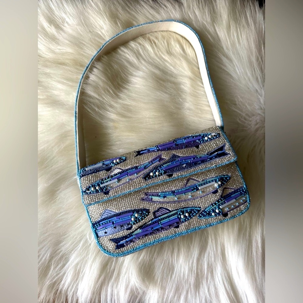 Anthropologie THE FIONA BEADED BAG: FOOD & DRINK EDITION 97579502 Sardines Fish